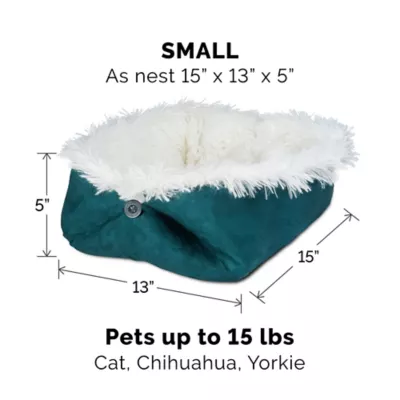 FurHaven Convertible Self-Warming Cuddle Pet Bed, Rainbow, Silver, Gray, Spruce, Small, Large - Image 5