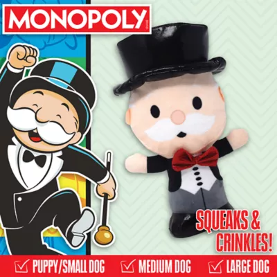 Hasbro Dog Toys 7in Monopoly Mr. Money Bags Plush Dog Toy - Image 3