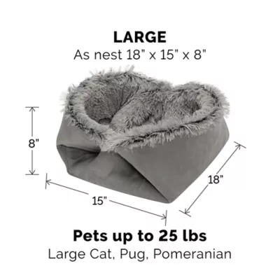 FurHaven Convertible Self-Warming Cuddle Pet Bed, Rainbow, Silver, Gray, Spruce, Small, Large - Image 5