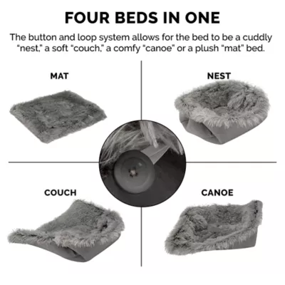 FurHaven Convertible Self-Warming Cuddle Pet Bed, Rainbow, Silver, Gray, Spruce, Small, Large - Image 8