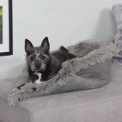 FurHaven Convertible Self-Warming Cuddle Pet Bed, Rainbow, Silver, Gray, Spruce, Small, Large - Image 3