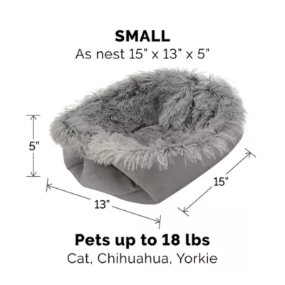 FurHaven Convertible Self-Warming Cuddle Pet Bed, Rainbow, Silver, Gray, Spruce, Small, Large - Image 5