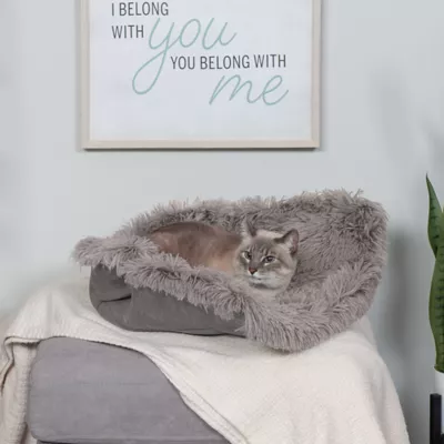 FurHaven Convertible Self-Warming Cuddle Pet Bed, Rainbow, Silver, Gray, Spruce, Small, Large - Image 8