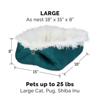 FurHaven Convertible Self-Warming Cuddle Pet Bed, Rainbow, Silver, Gray, Spruce, Small, Large - Image 5