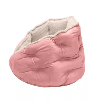 FurHaven Pet Minky Faux Fur & Velvet Calming Hug Bed - Pink, Gray, Small, Medium - Image 4