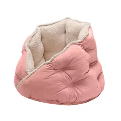 FurHaven Pet Minky Faux Fur & Velvet Calming Hug Bed - Pink, Gray, Small, Medium - Image 5