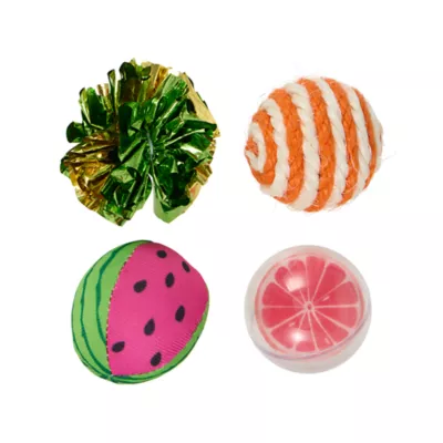 Whisker City® Fruit Balls Cat Toys 4-Pack - Image 1