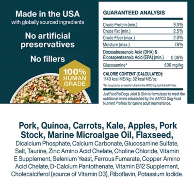 JustFoodForDogs Joint & Skin Support Adult Frozen Dog Food - Pork - Image 5