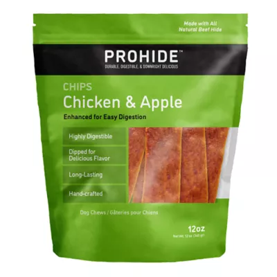 ProHide Highly Digestible Raw Hide Adult Dog Chews - Chicken & Apple Chips - Image 1