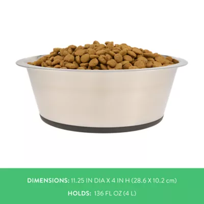 Top Paw® Non Slip Basic Stainless Steel Dog Bowl 12oz, 27oz, 52oz, 88oz, 136oz - Image 4