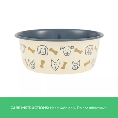 Top Paw® Dog & Bone Novelty Stainless Steel Dog Bowl 12oz, 27oz - Image 3