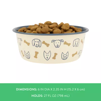 Top Paw® Dog & Bone Novelty Stainless Steel Dog Bowl 12oz, 27oz - Image 4