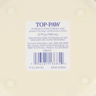 Top Paw® Dog & Bone Novelty Stainless Steel Dog Bowl 12oz, 27oz - Image 7