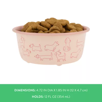 Top Paw® Pink Dog Novelty Stainless Steel Dog Bowl 12oz, 27 oz - Image 4