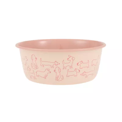 Top Paw® Pink Dog Novelty Stainless Steel Dog Bowl 12oz, 27 oz - Image 1
