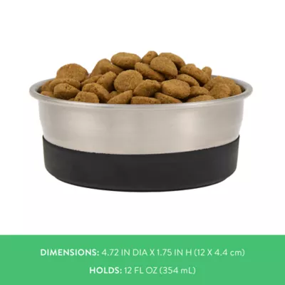 Top Paw® Stainless Steel Black Rubber Dog Bowl 12oz, 27oz - Image 4