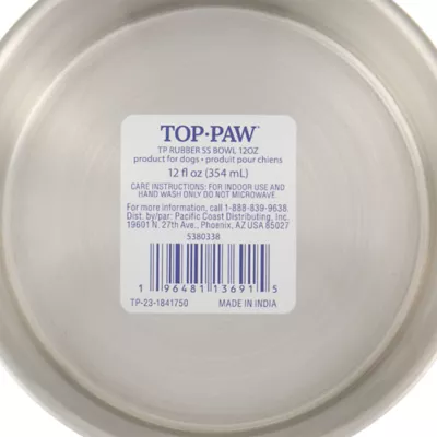 Top Paw® Stainless Steel Black Rubber Dog Bowl 12oz, 27oz - Image 7
