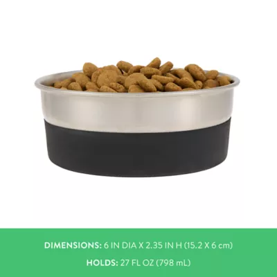 Top Paw® Stainless Steel Black Rubber Dog Bowl 12oz, 27oz - Image 4