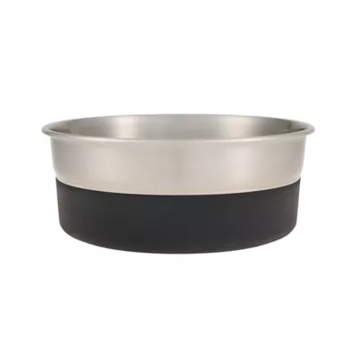 Top Paw® Stainless Steel Black Rubber Dog Bowl - Image 1