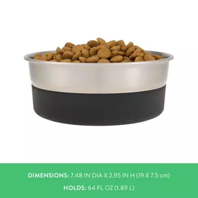Top Paw® Stainless Steel Black Rubber Dog Bowl - Image 4