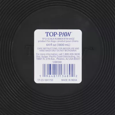 Top Paw® Stainless Steel Black Rubber Dog Bowl - Image 7