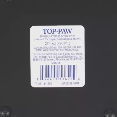 Top Paw® Insulated Stainless Steel Dog Bowl 27 FL OZ - Image 7