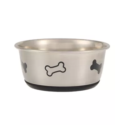 Top Paw® Stainless Steel Bone Print Dog Bowl 12oz, 27oz - Image 1