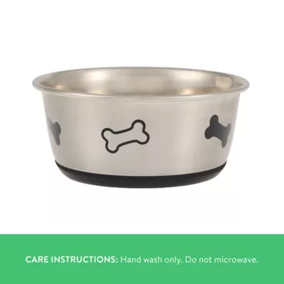 Top Paw® Stainless Steel Bone Print Dog Bowl 12oz, 27oz - Image 3