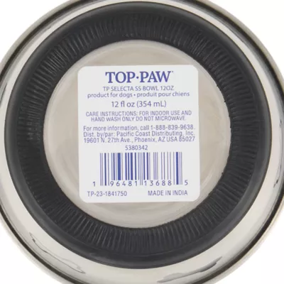 Top Paw® Stainless Steel Bone Print Dog Bowl 12oz, 27oz - Image 7