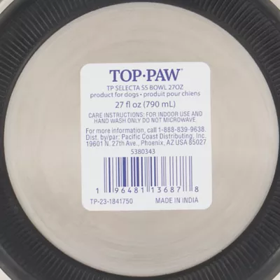 Top Paw® Stainless Steel Bone Print Dog Bowl 12oz, 27oz - Image 7