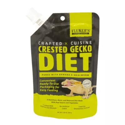 Fluker's® Crested Gecko Banana & Mealworm Puree Diet - Reptile Food Pouch - 2.82 oz - Image 1