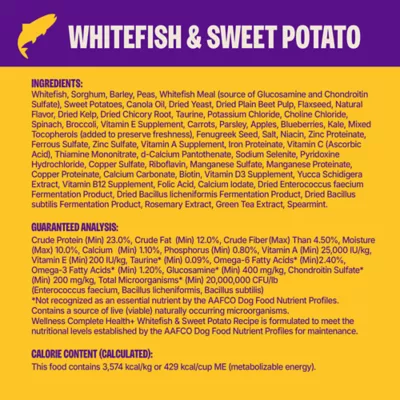 Wellness Complete Health+ Whitefish & Sweet Potato Recipe Dry Dog Food - Image 9