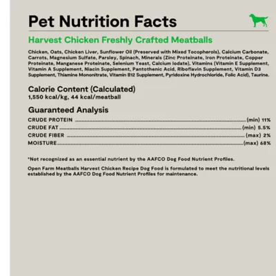 Open Farm Freshly Crafted Meatballs Adult Fresh Dog Food - Chicken - Image 7