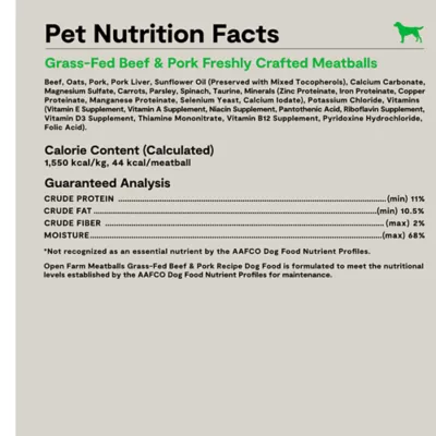Open Farm Freshly Crafted Meatballs Adult Fresh Dog Food - Beef - Image 7