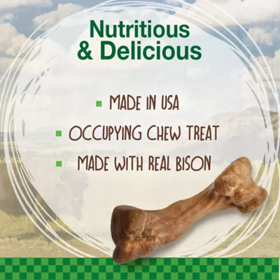 Nylabone Healthy Edibles Wild All-Natural Long Lasting Small Adult Dog Chews - Bison 8 ct - Image 3