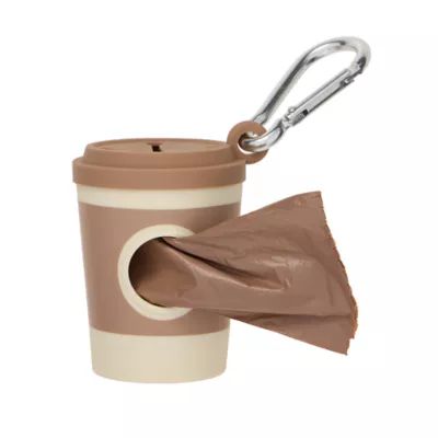 Top Paw ® Coffee Cup Waste Pick Up Bag Dispenser, Easy-Pull Dispenser Preloaded W/ 15 Pick-Up Bags - Image 1