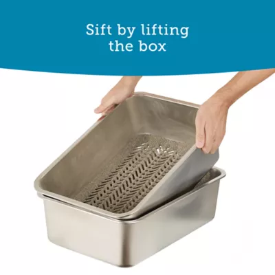 ExquisiCat® Stainless Steel Sifting Litter Box, Durable & Easy-to-Clean Material - Image 3