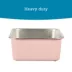 ExquisiCat® Stainless Steel Open Pan Litter Box, Durable & Easy to Clean, Pink image thumbnail 4