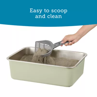 ExquisiCat® Stainless Steel Open Pan Litter Box, Durable & Easy to Clean, Sage - Image 3
