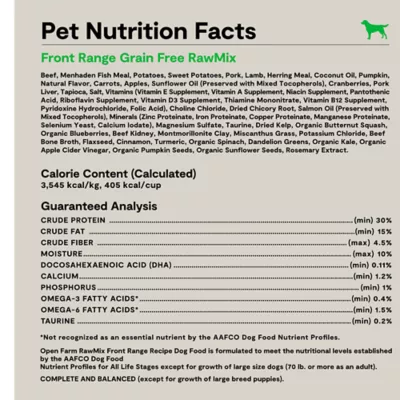 Open Farm RawMix Front Range Recipe Grain Free Adult Dry Dog Food - with Pork, Beef & Lamb - Image 6