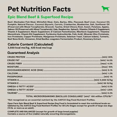 Open Farm Epic Blend High Protein Adult Dry Dog Food - Beef & Superfood - Image 7
