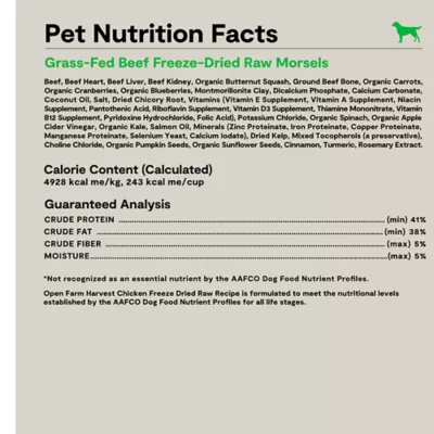 Open Farm Freeze Dried Adult Dry Dog Food - Raw Morsels, Beef - Image 6