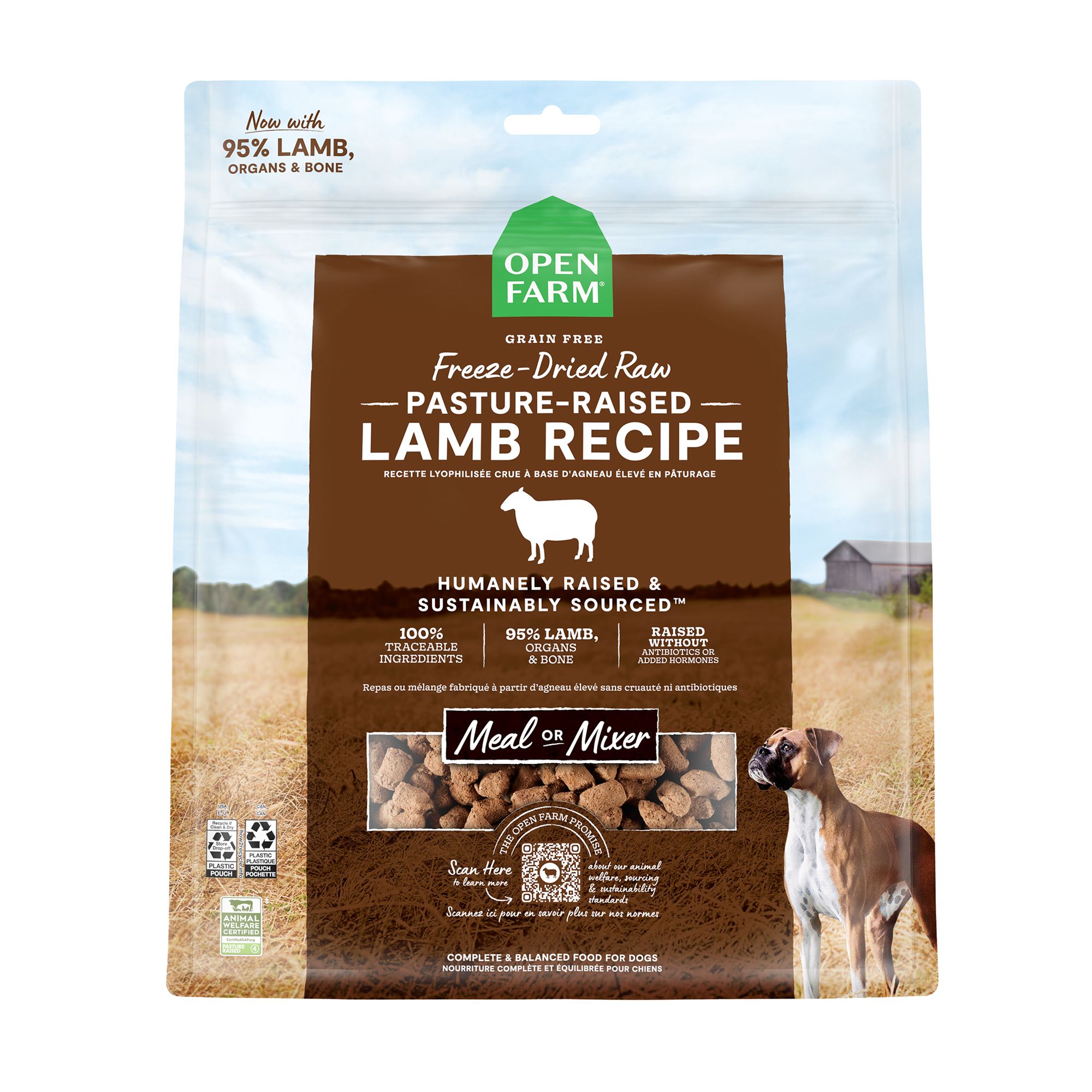 Open Farm Freeze Dried Adult Dry Dog Food - Raw Morsels, Lamb