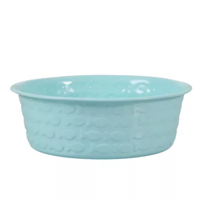 Whisker City® Stainless Steel Embossed Fish Cat Bowl - Image 1