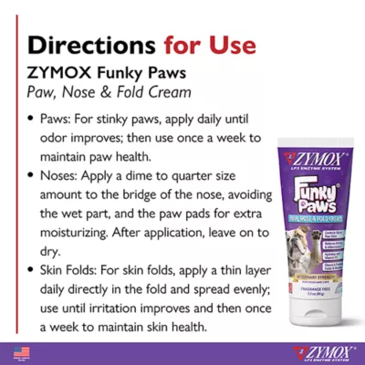 Product Zymox Funky Paws Dog & Cat Paw Cream - Natural Ingredients - Anti-Itch Cream - 3.2 OZ