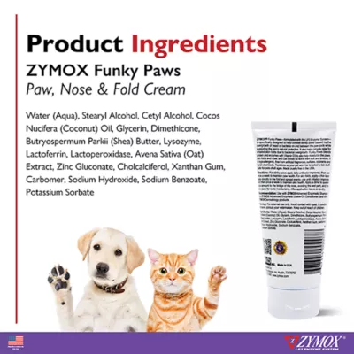 Product Zymox Funky Paws Dog & Cat Paw Cream - Natural Ingredients - Anti-Itch Cream - 3.2 OZ
