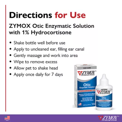 Product Zymox Otic Dog & Cat Ear Infection Treatment with Hydrocortisone, 1.25 FL OZ