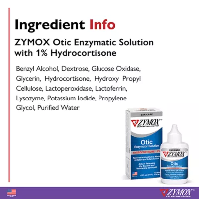 Product Zymox Otic Dog & Cat Ear Infection Treatment with Hydrocortisone, 1.25 FL OZ