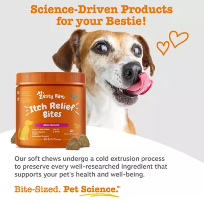 Zesty Paws Itch Relief Bites, Dog Soft Chew Immune Supplement for Skin Health, Chicken Flavor, 90ct - Image 6
