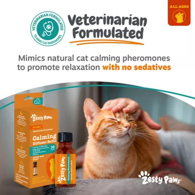 Zesty Paws Cat Calming Diffuser Refill, Calmness & Relaxation, Orchid Mist Scent, 1-fl oz bottle - Image 2